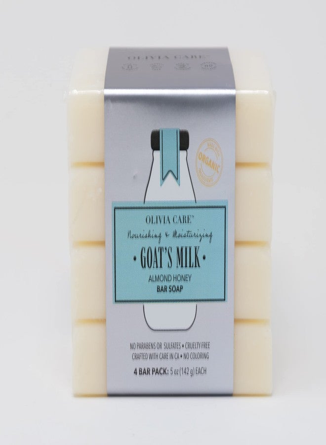 Olivia Care Goat's Milk Organic Bar Soap 4 Pack of 5 oz Bars Made in the USA (Almond Honey) - Image 3